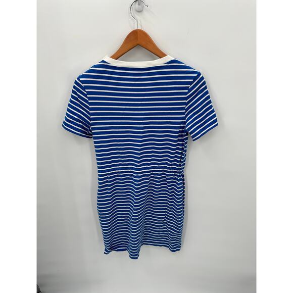 DRAPER JAMES Tie Waist T-Shirt Dress in Blue Nautical Stripe // XS - Picture 14 of 15